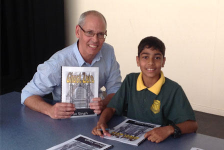 Dhruv Singh, winner of the best Billionaire story, with author Richard Newsome