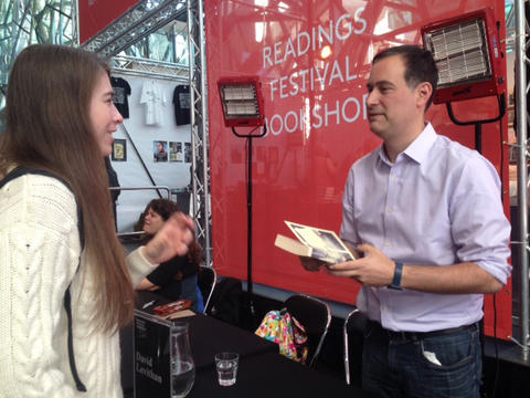 David Levithan signing books at MWF