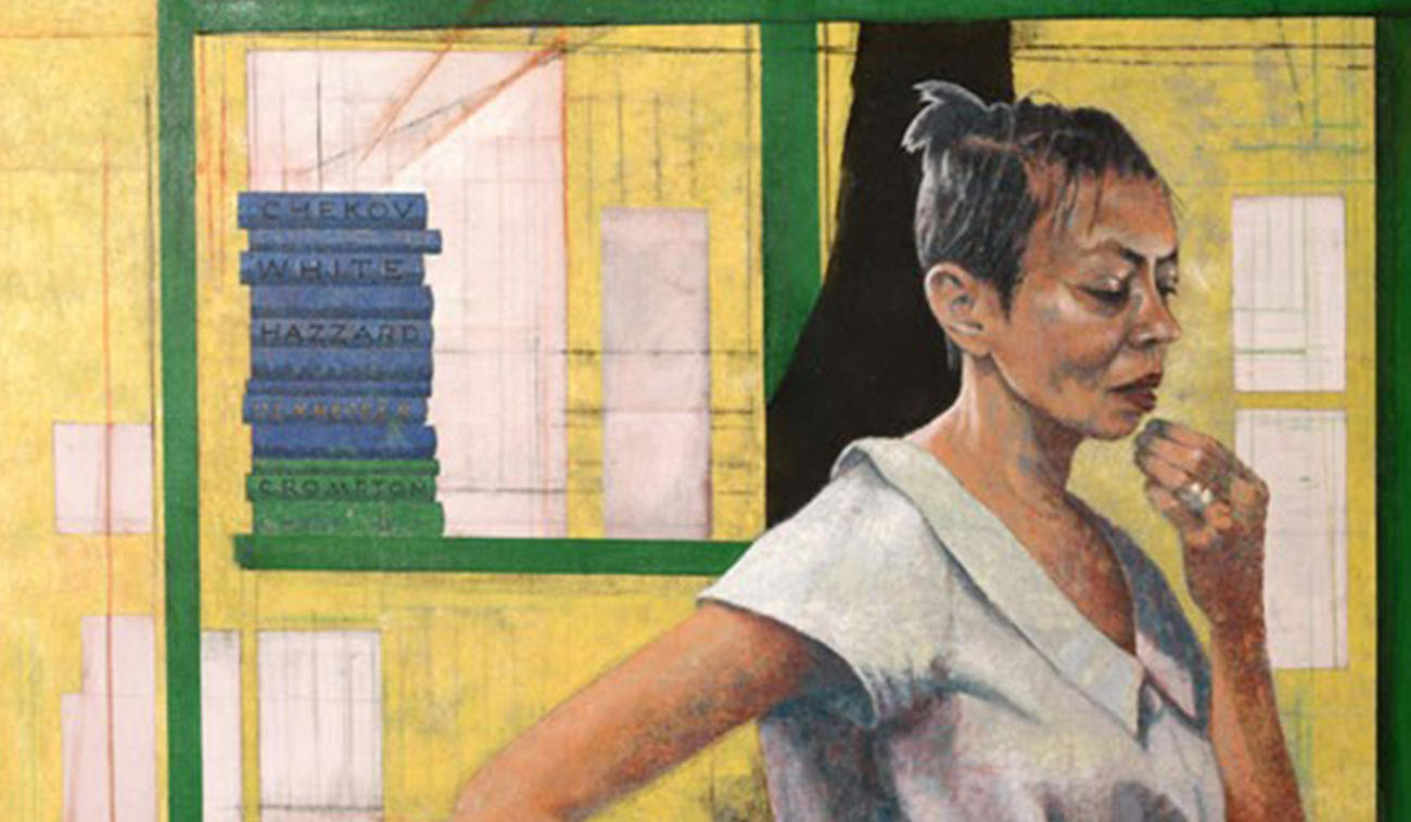 Detail of the portrait of Michelle de Kretser by W. H. Chong
