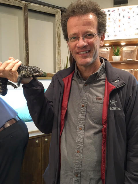 Yann Martel with Lizard